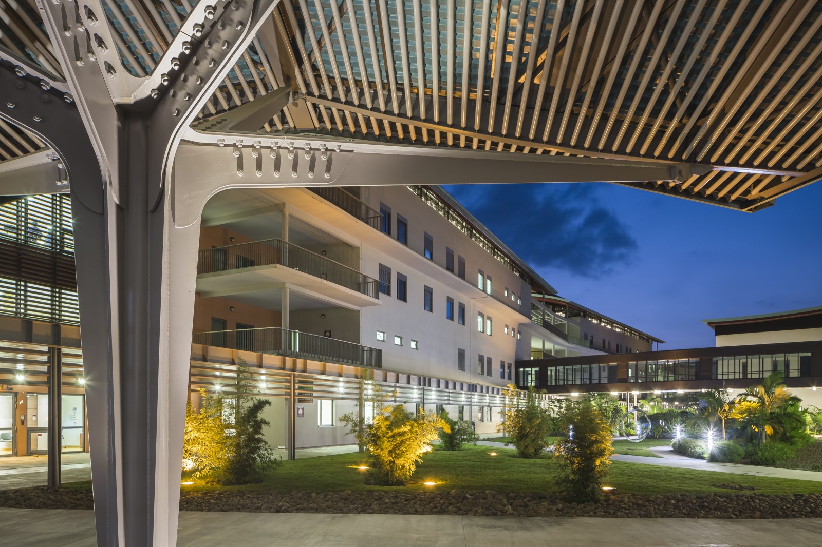 Le "jardin des traversées" en nocturne
